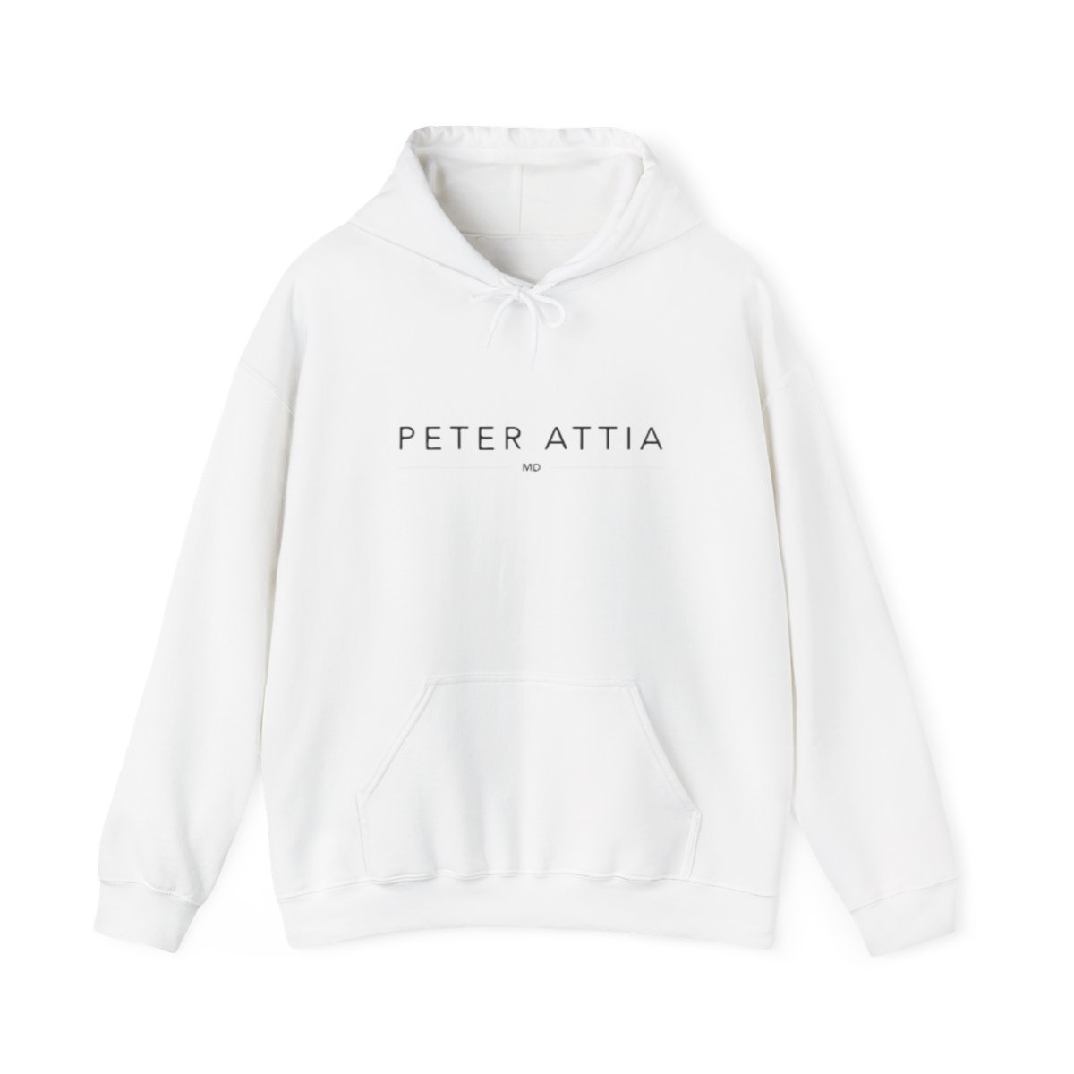 PETER ATTIA Logo Hoodie | Minimalist Text Pullover | Peter Attia Podcast