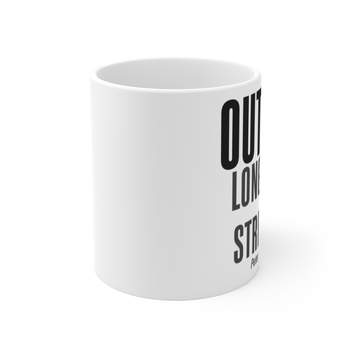 Peter Attia "Outlive: Longevity and Strength" White Mug - alternate angle 1, merchandise